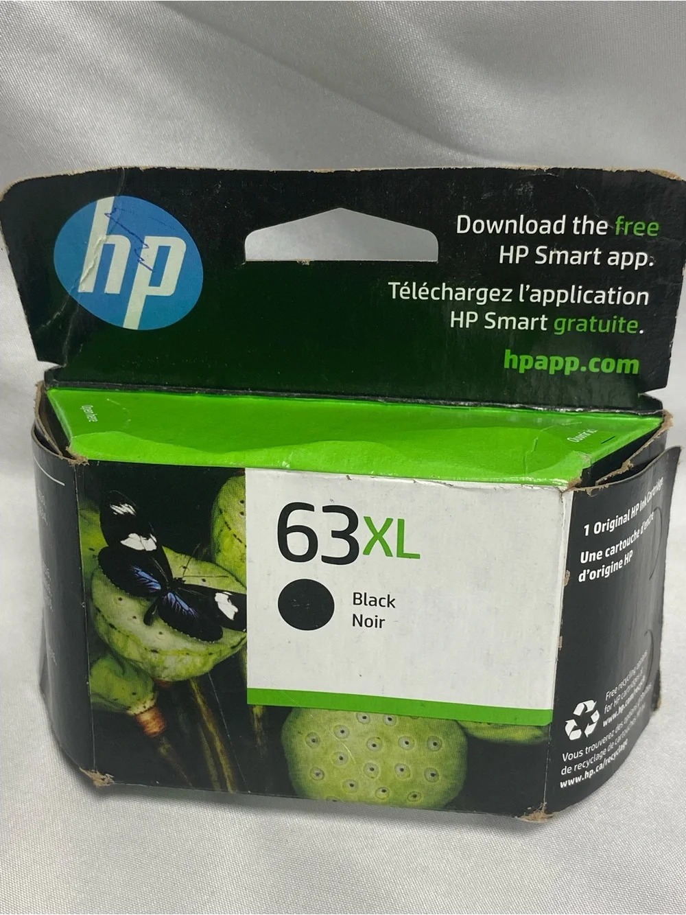 HP 63 XL Black Ink Catridge New In Box Sealed Box